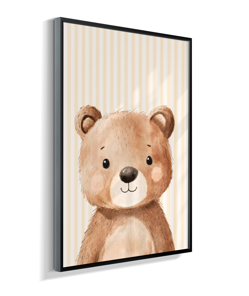 Urso perfil (fundo listrado)