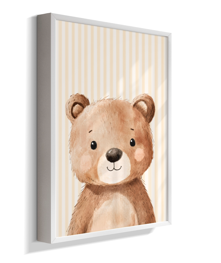 Urso perfil (fundo listrado)