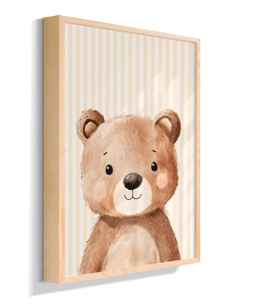 Urso perfil (fundo listrado)