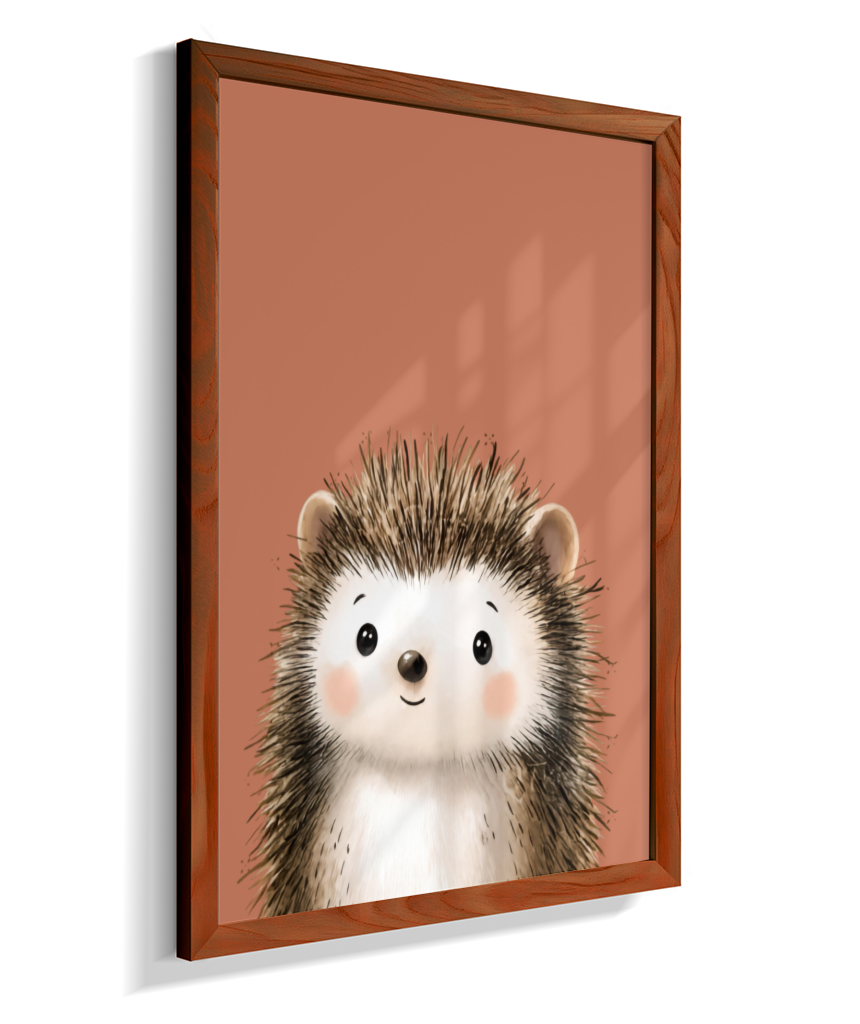 Porco espinho perfil (fundo rose)