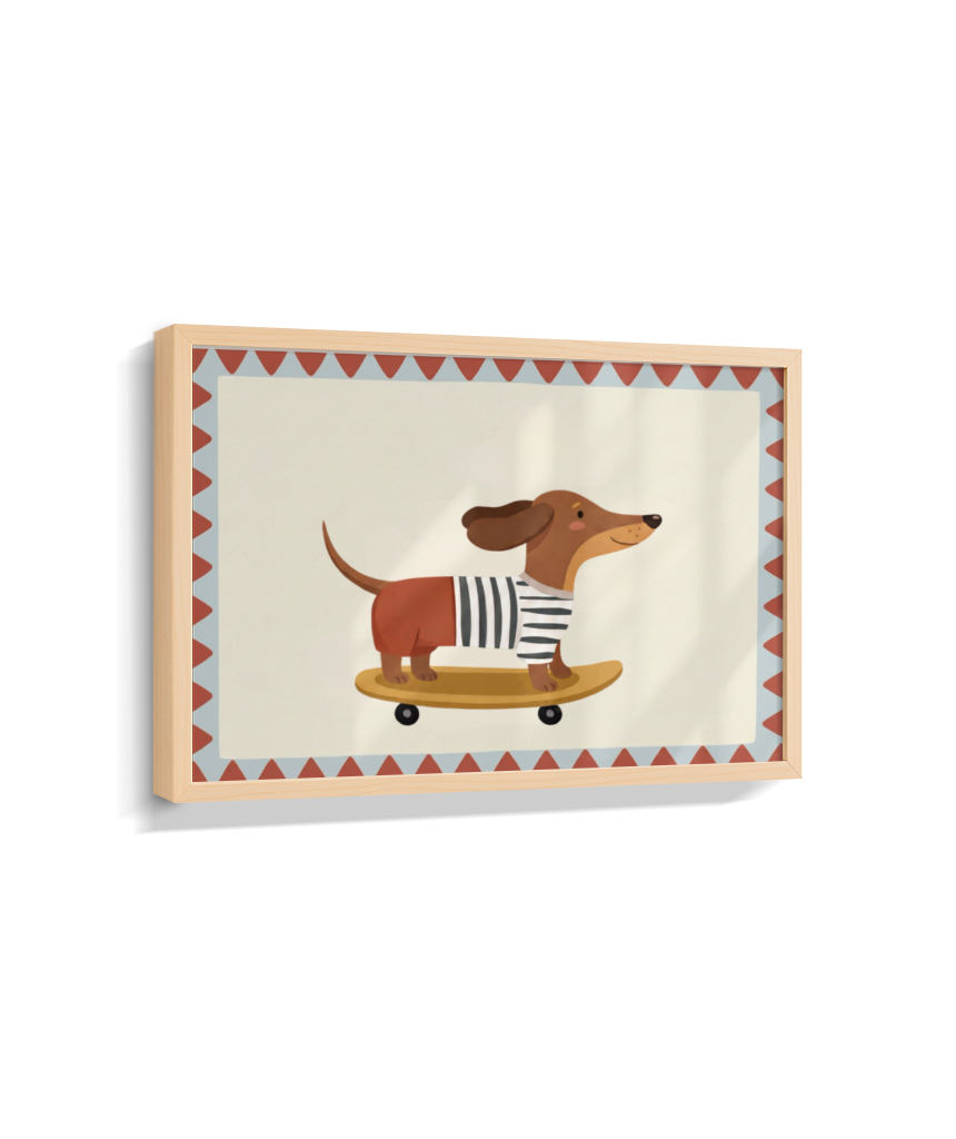 Cachorro salsinha no skate (horizontal)