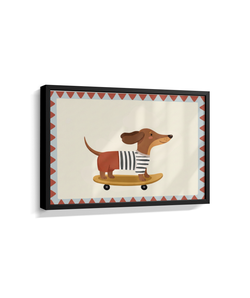 Cachorro salsinha no skate (horizontal)