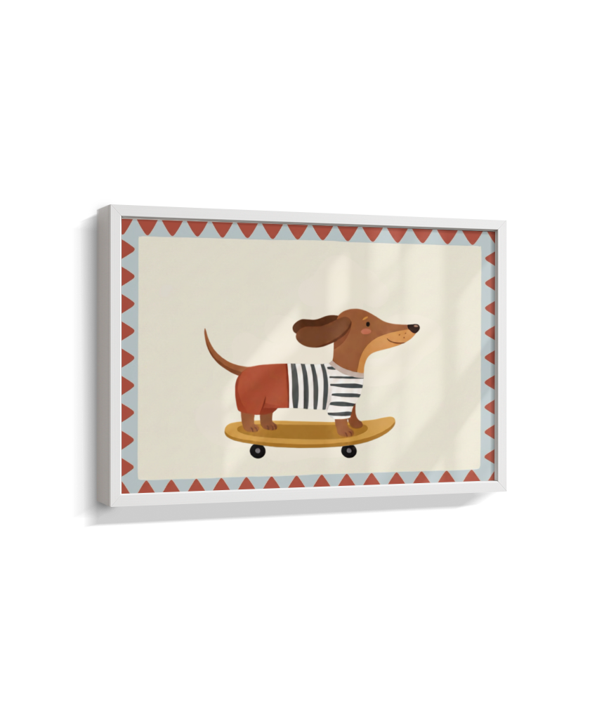 Cachorro salsinha no skate (horizontal)