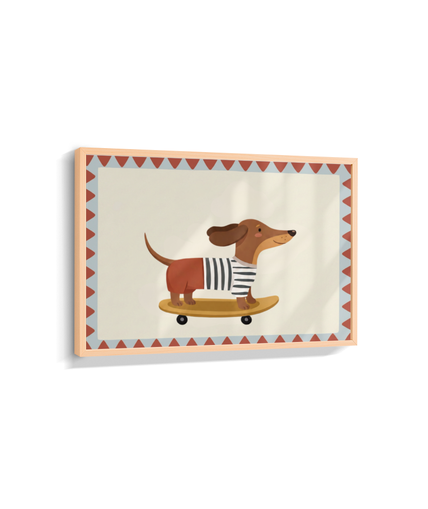 Cachorro salsinha no skate (horizontal)