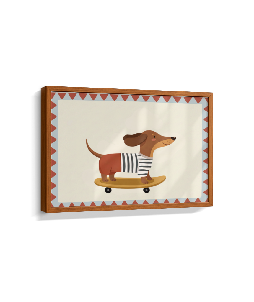Cachorro salsinha no skate (horizontal)