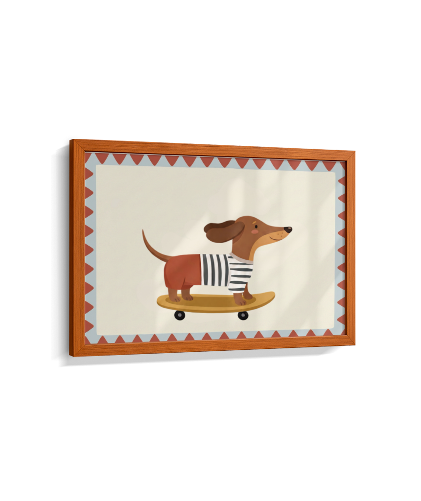 Cachorro salsinha no skate (horizontal)
