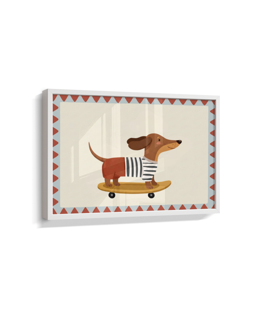 Cachorro salsinha no skate (horizontal)