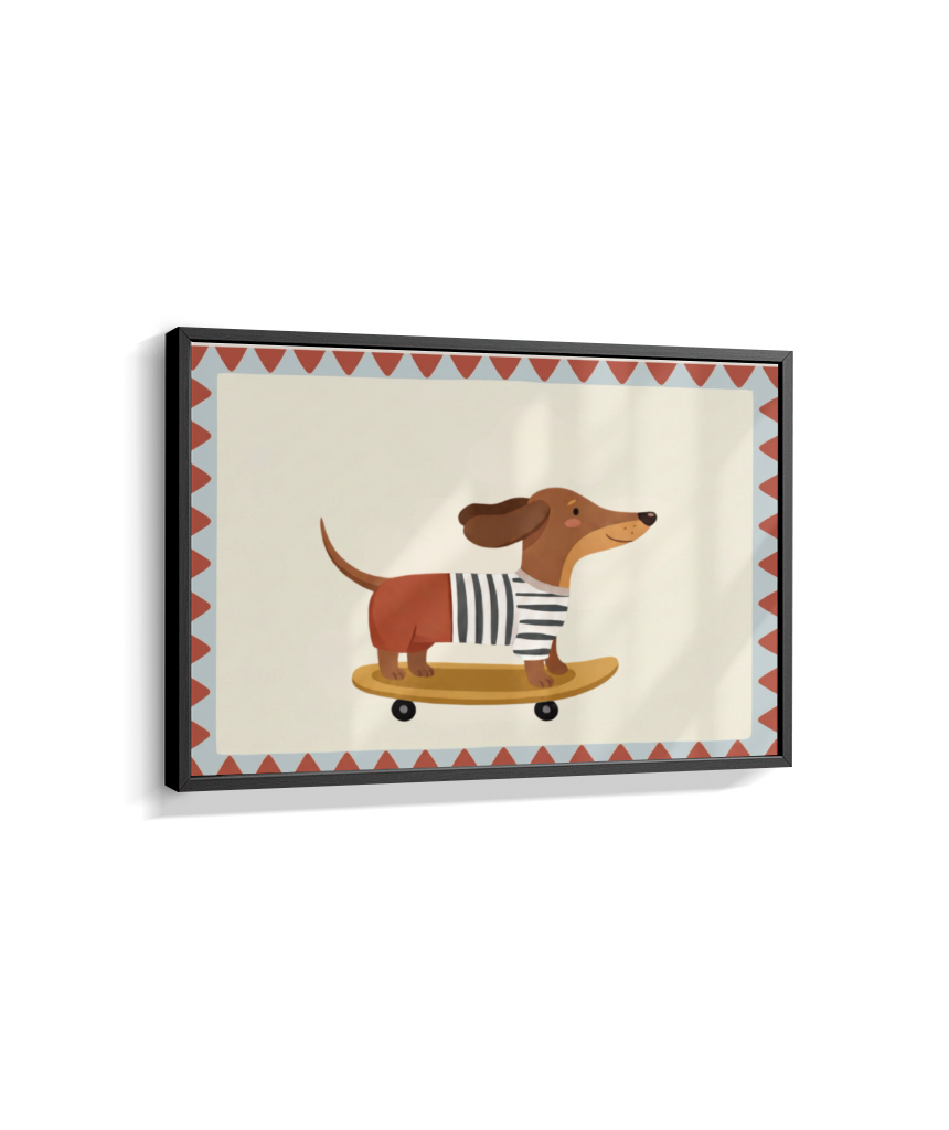 Cachorro salsinha no skate (horizontal)