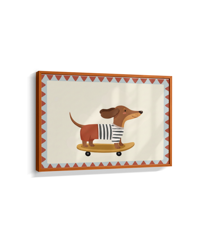 Cachorro salsinha no skate (horizontal)