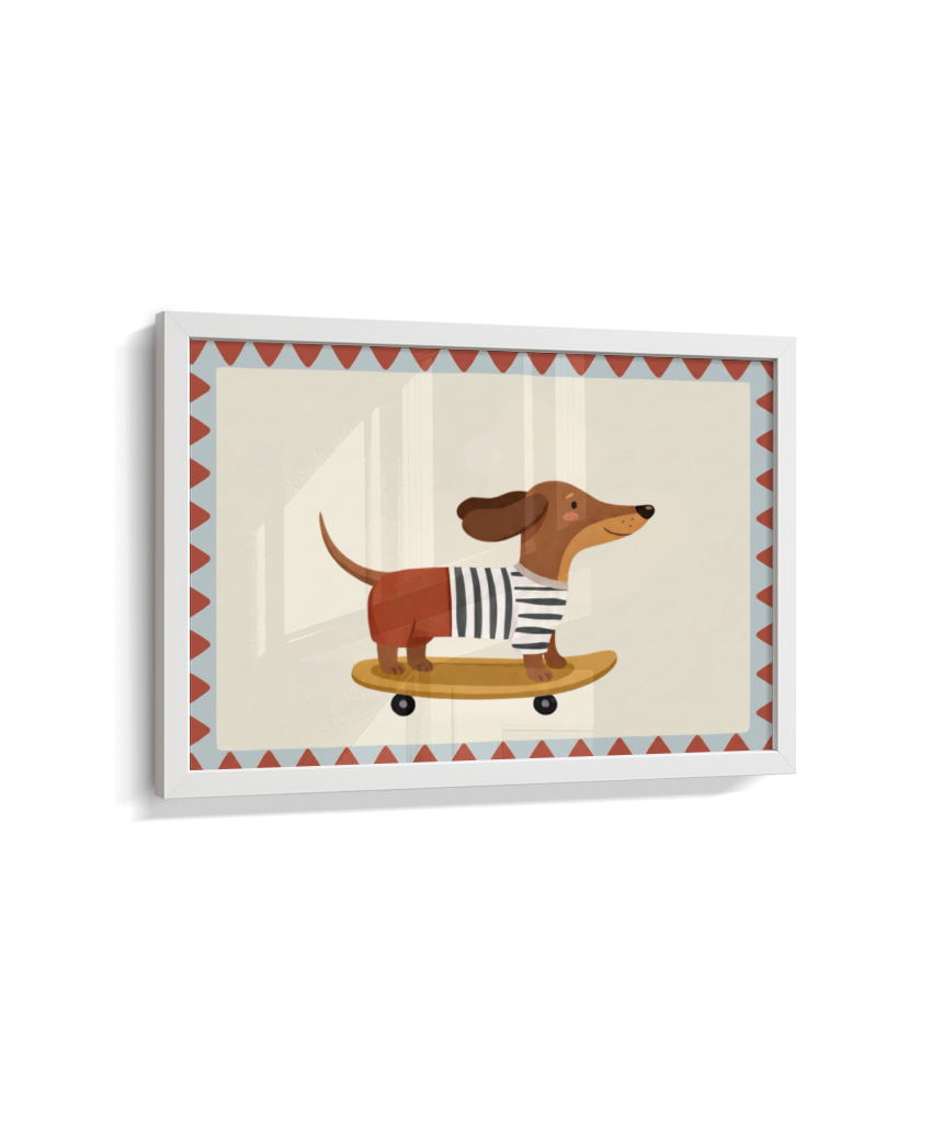 Cachorro salsinha no skate (horizontal)