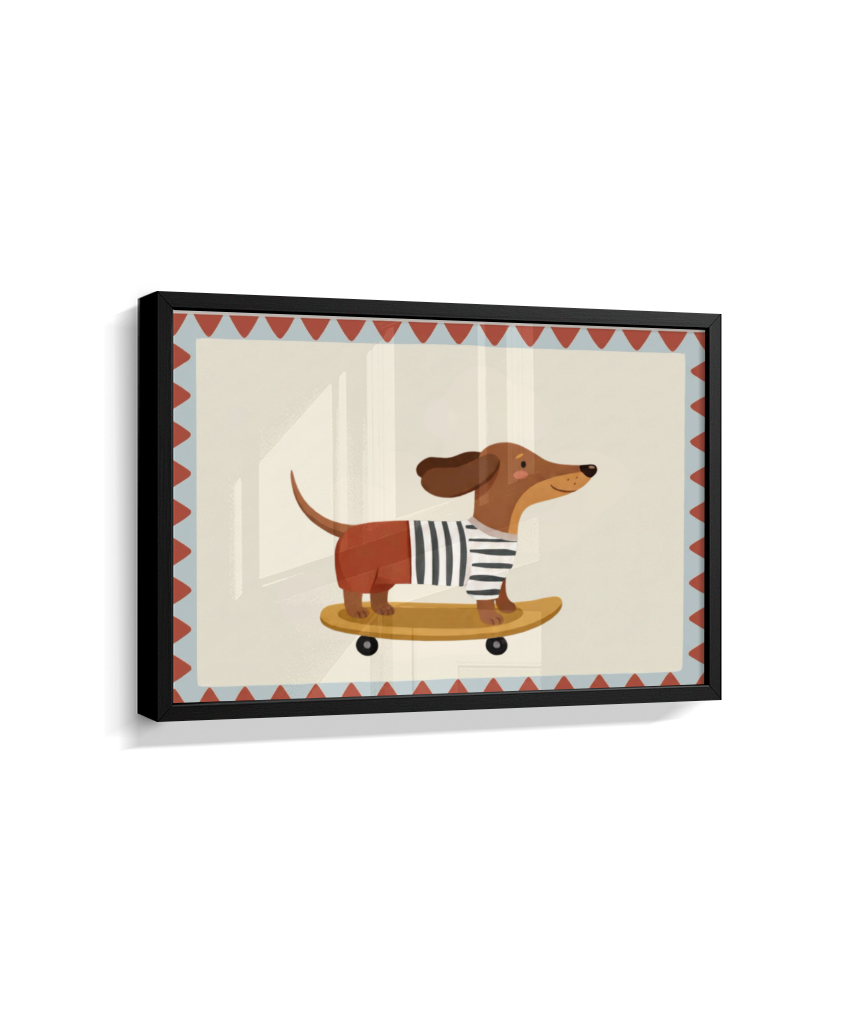 Cachorro salsinha no skate (horizontal)