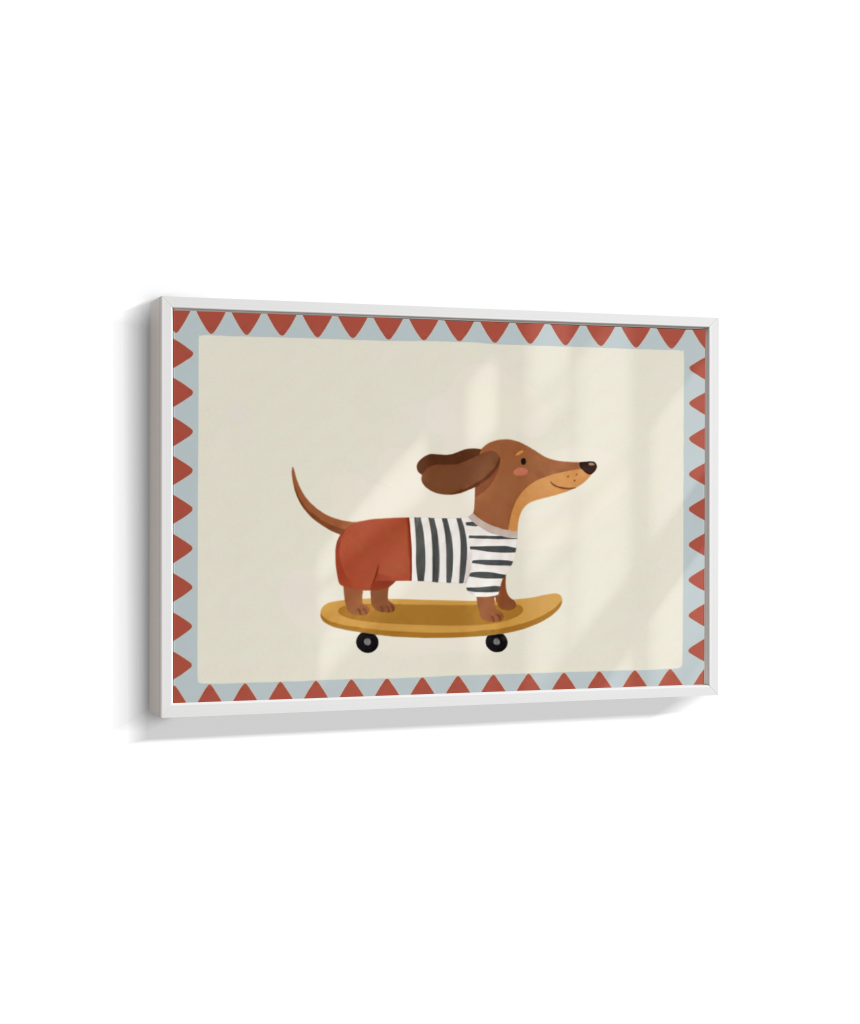 Cachorro salsinha no skate (horizontal)