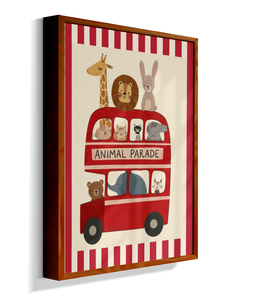 Ônibus com animais (listras do circo)