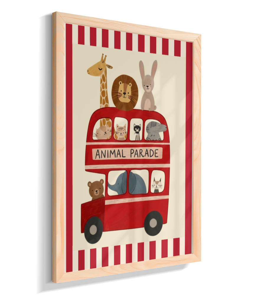 Ônibus com animais (listras do circo)