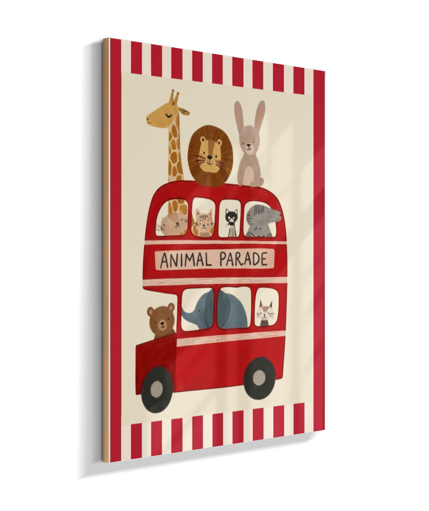 Ônibus com animais (listras do circo)