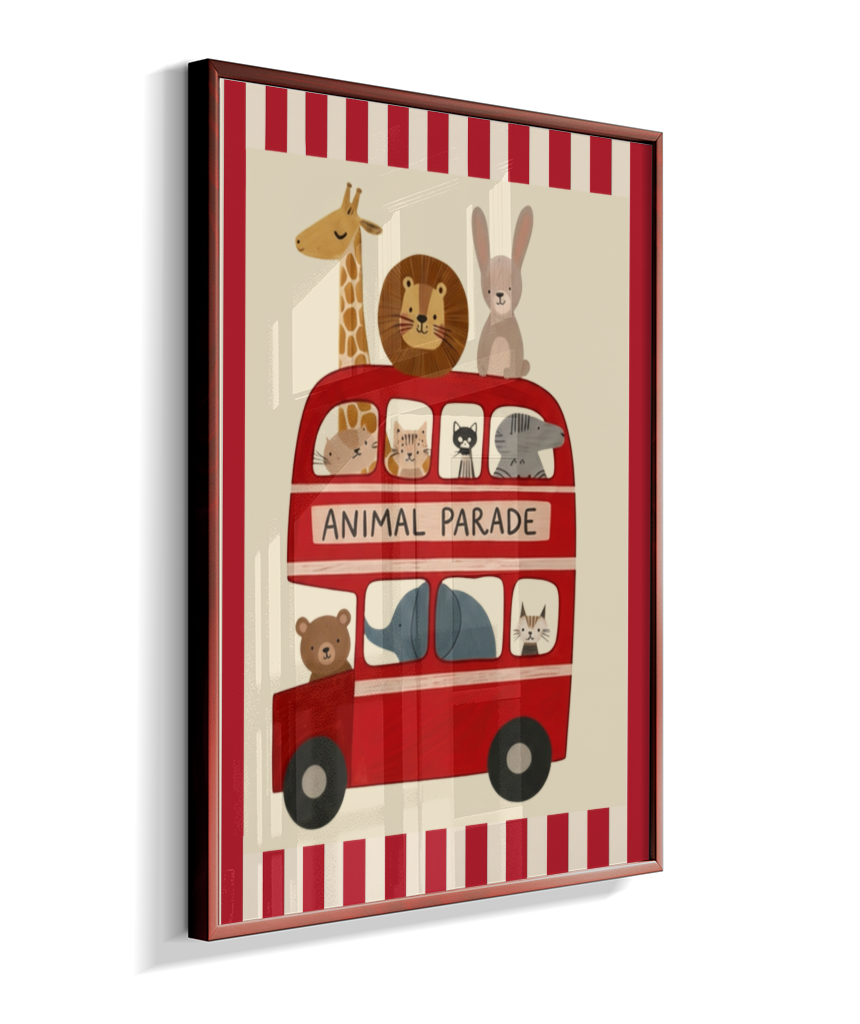 Ônibus com animais (listras do circo)
