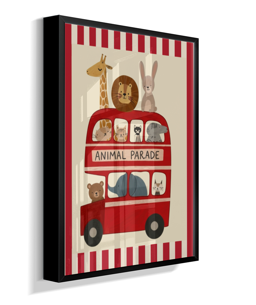 Ônibus com animais (listras do circo)
