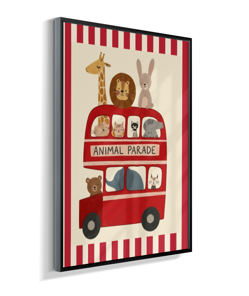Ônibus com animais (listras do circo)