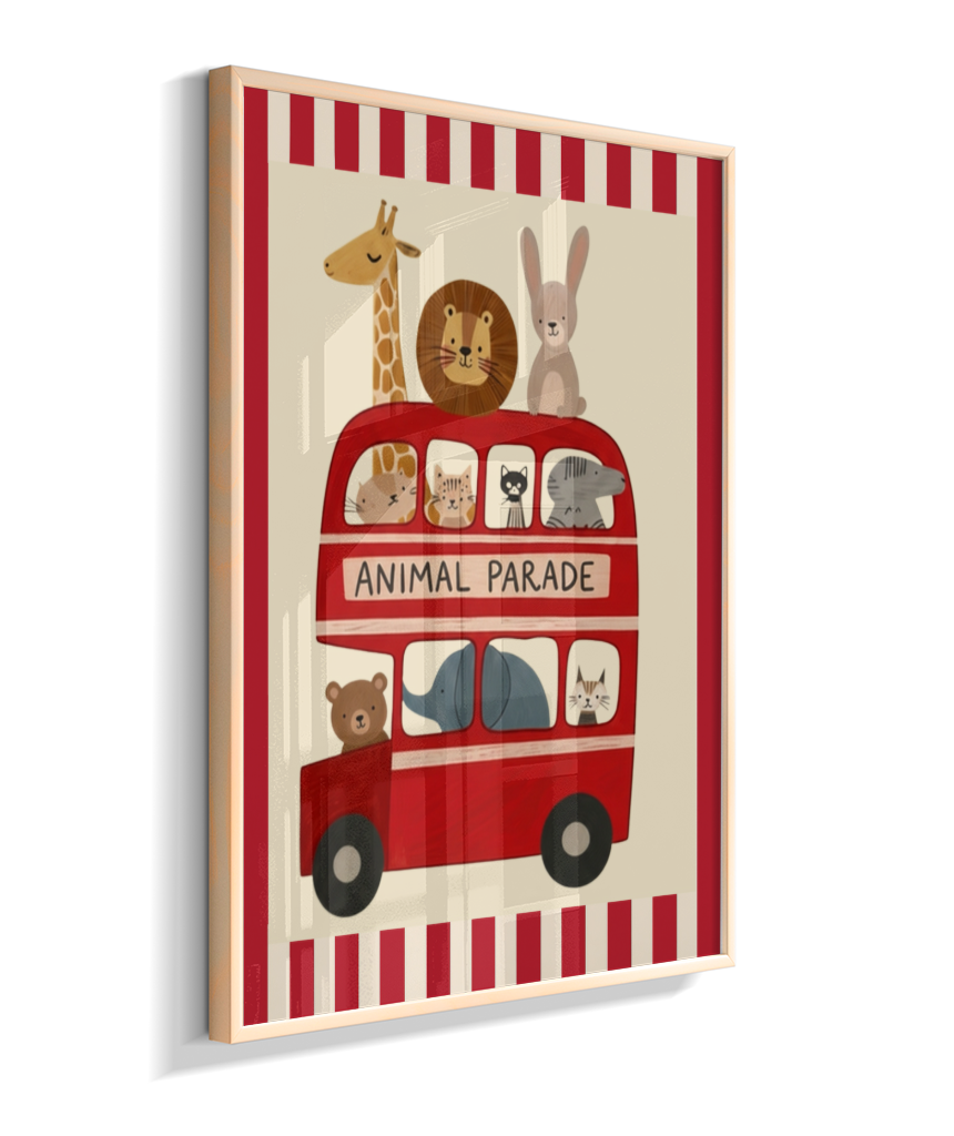 Ônibus com animais (listras do circo)