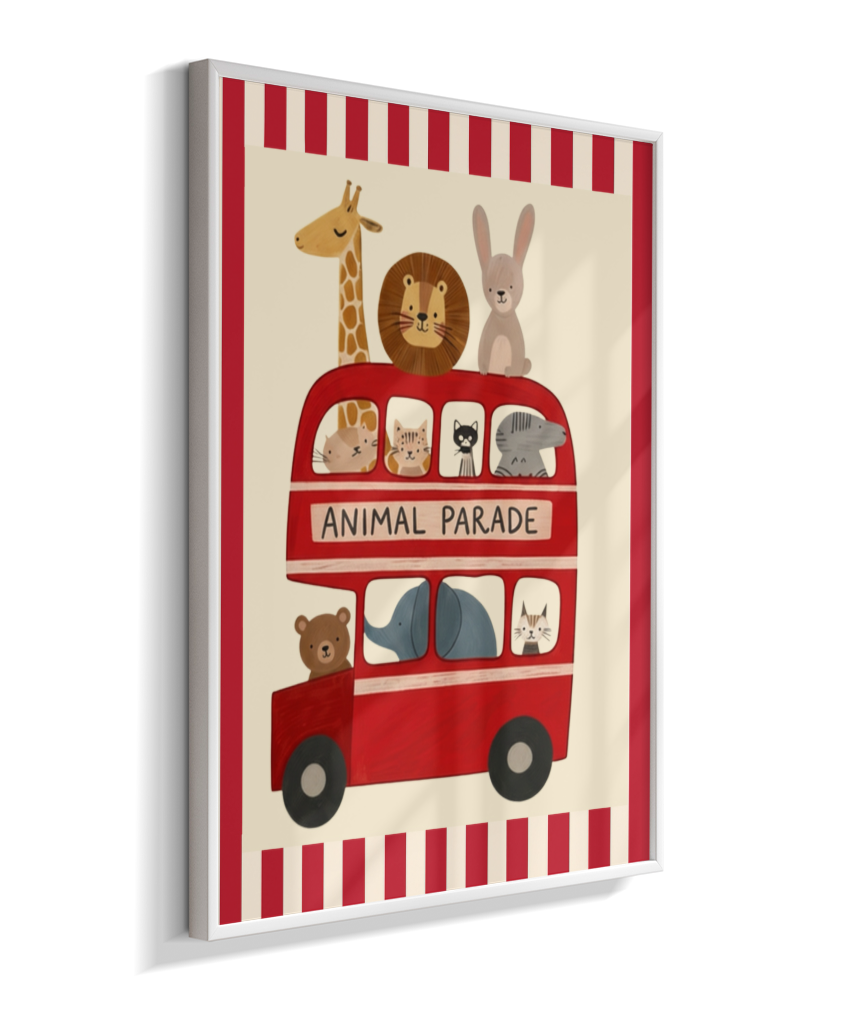 Ônibus com animais (listras do circo)
