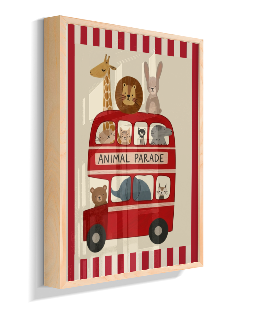 Ônibus com animais (listras do circo)