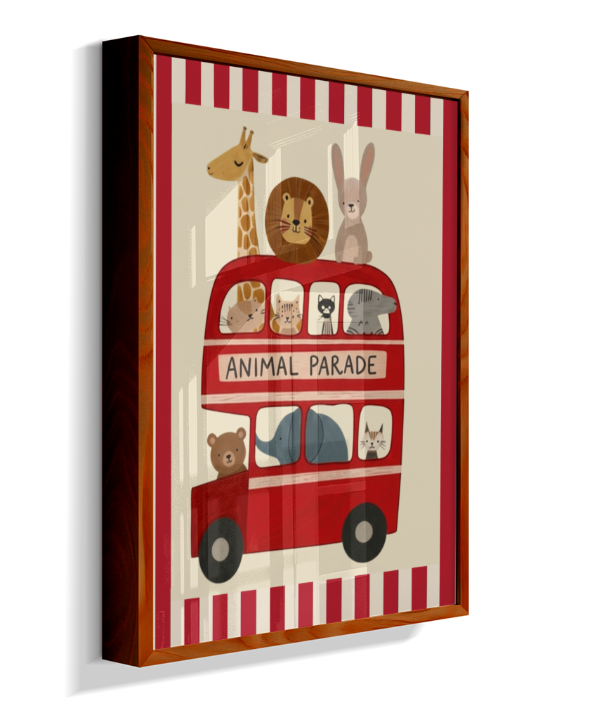Ônibus com animais (listras do circo)