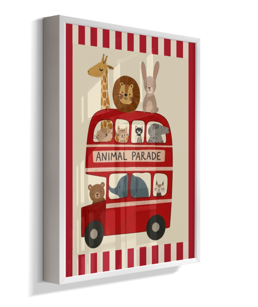 Ônibus com animais (listras do circo)
