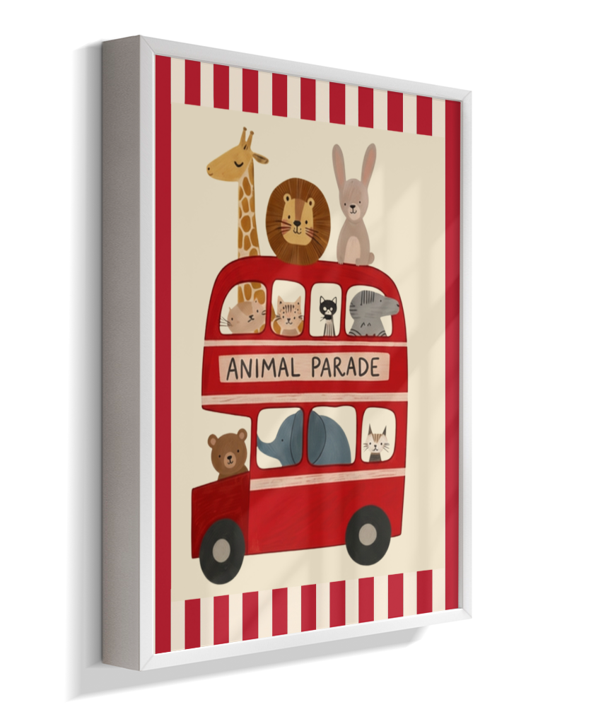 Ônibus com animais (listras do circo)