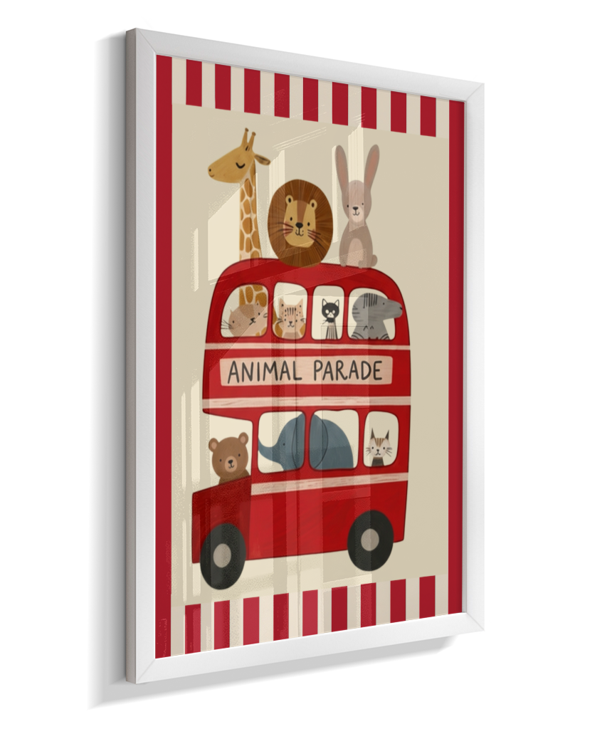 Ônibus com animais (listras do circo)