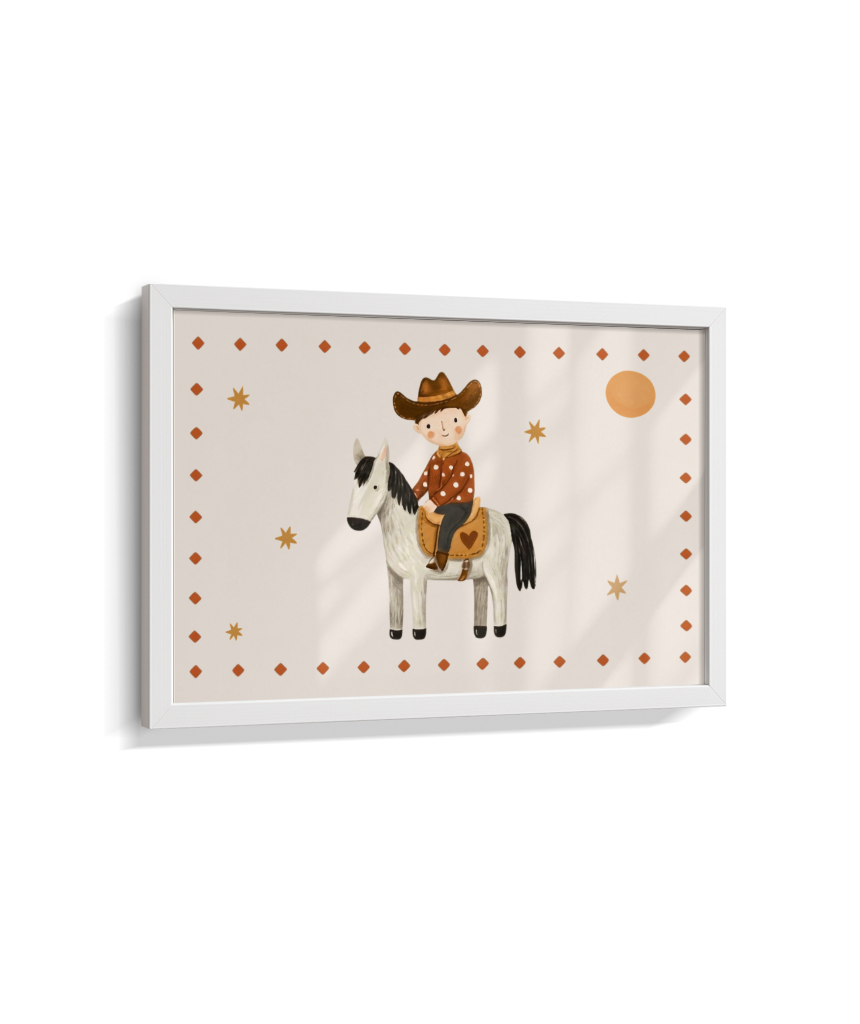 Cowboy com o cavalo na fazenda (horizontal)