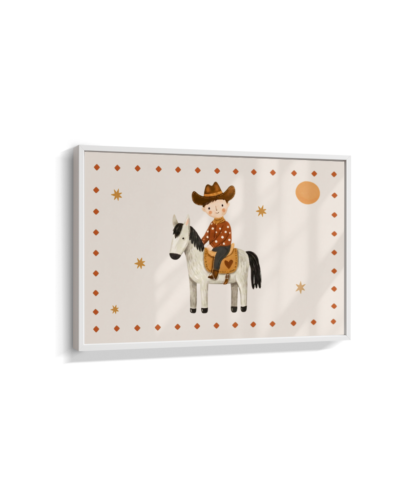 Cowboy com o cavalo na fazenda (horizontal)