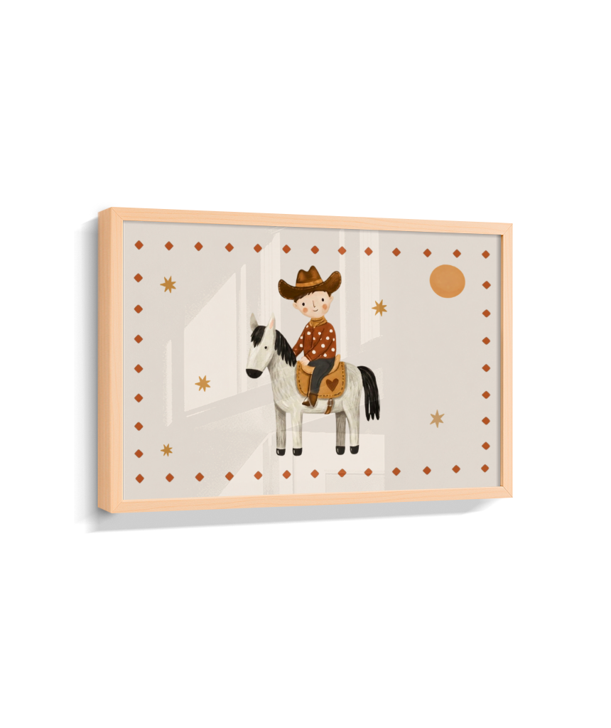 Cowboy com o cavalo na fazenda (horizontal)