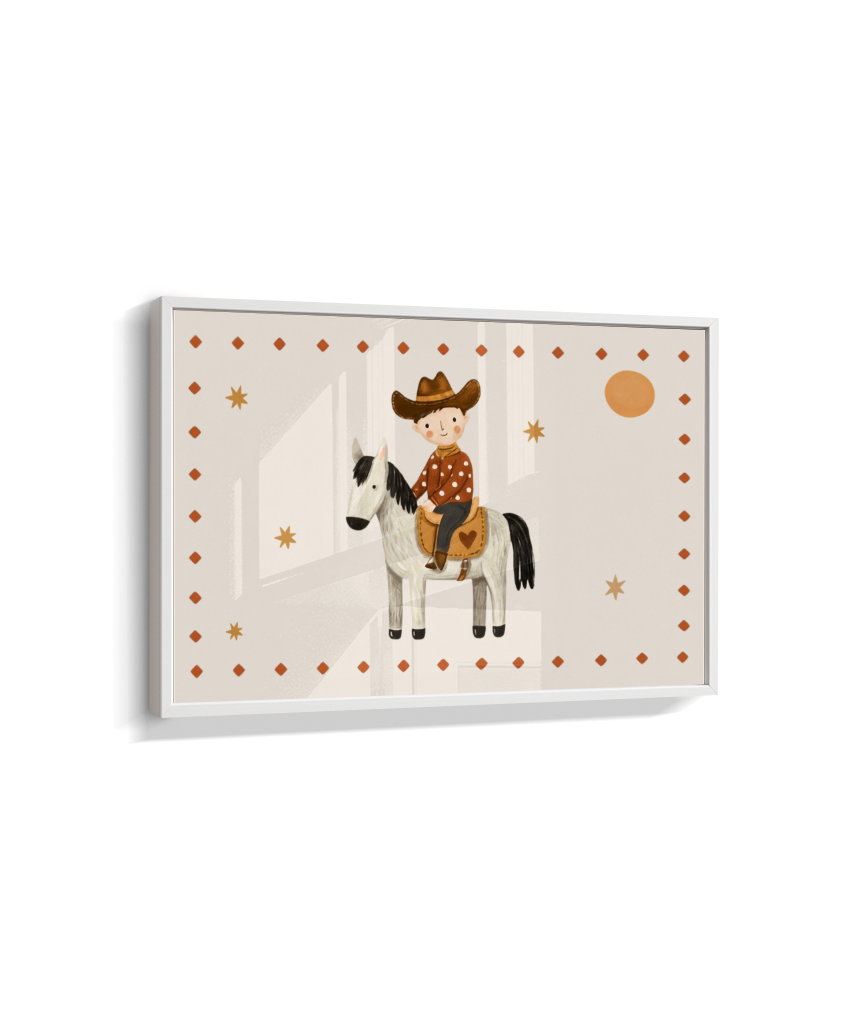 Cowboy com o cavalo na fazenda (horizontal)