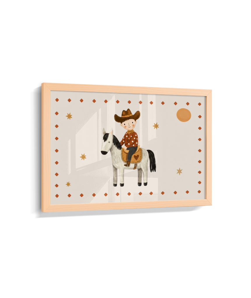 Cowboy com o cavalo na fazenda (horizontal)