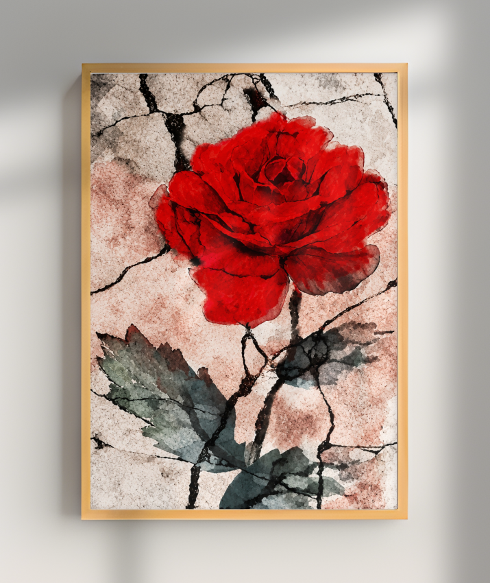 Kit 3 Quadros de Rosas Vermelhas - Primeira parte do trio
