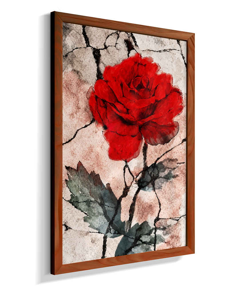 Kit 3 Quadros de Rosas Vermelhas - Primeira parte do trio