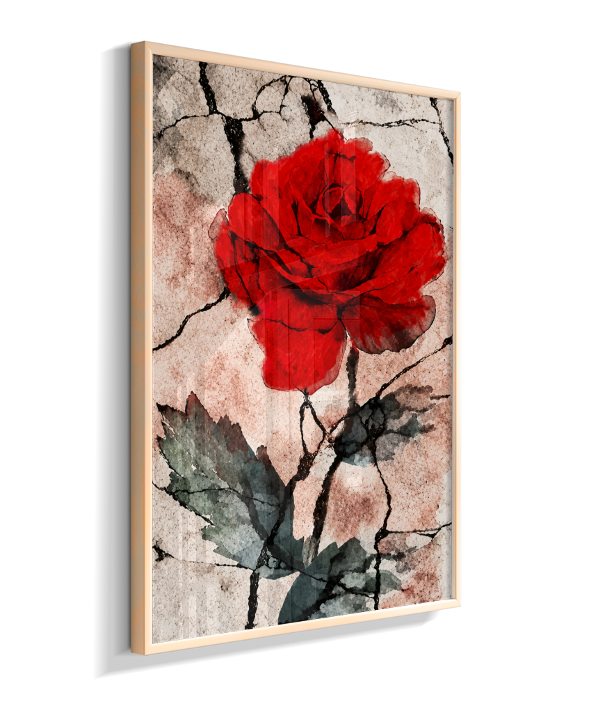 Kit 3 Quadros de Rosas Vermelhas - Primeira parte do trio