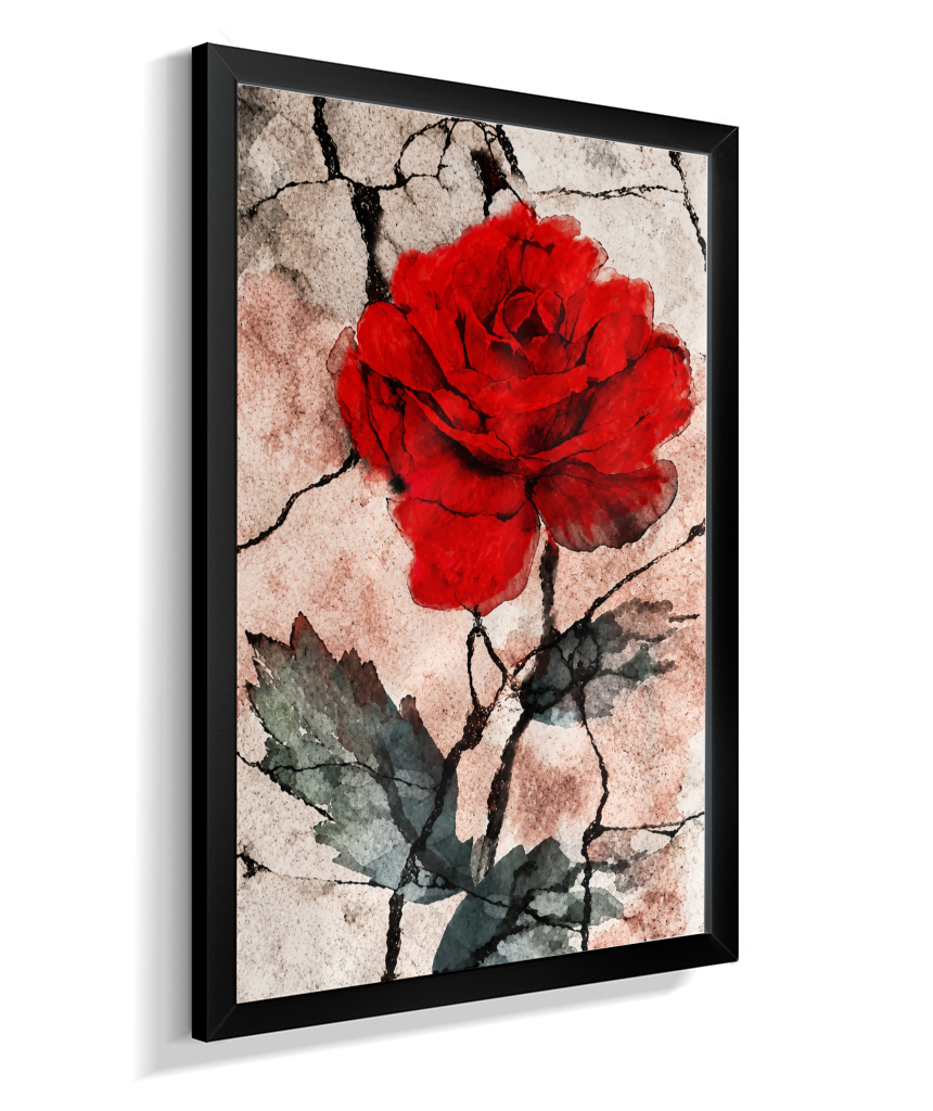 Kit 3 Quadros de Rosas Vermelhas - Primeira parte do trio