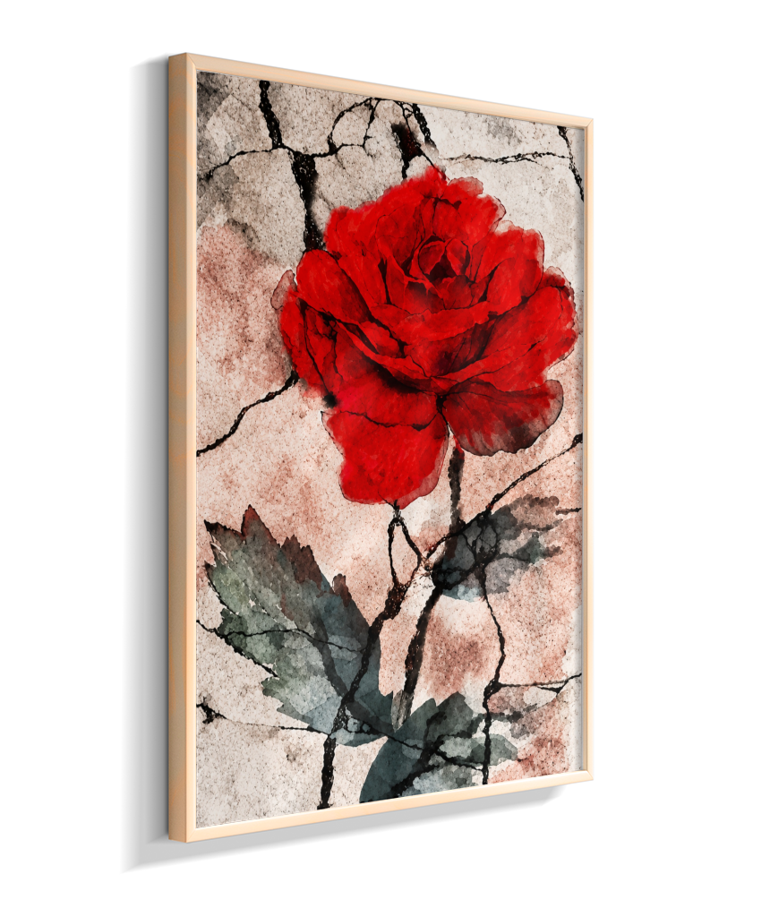 Kit 3 Quadros de Rosas Vermelhas - Primeira parte do trio