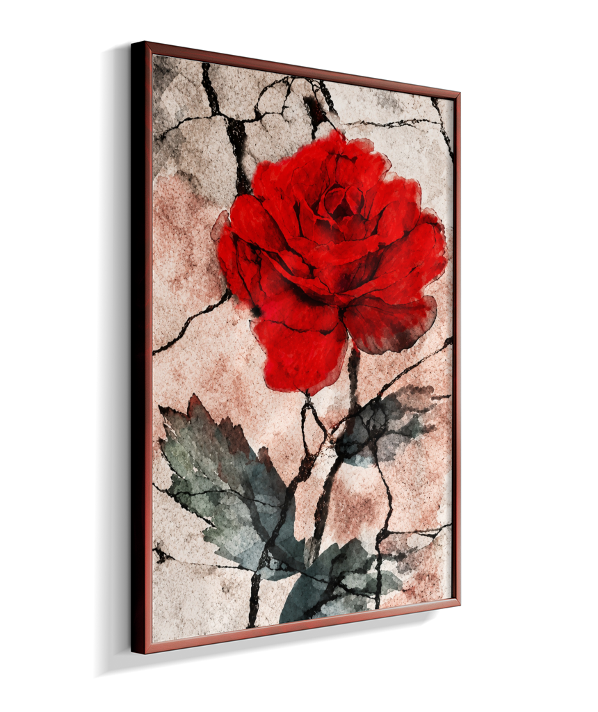 Kit 3 Quadros de Rosas Vermelhas - Primeira parte do trio