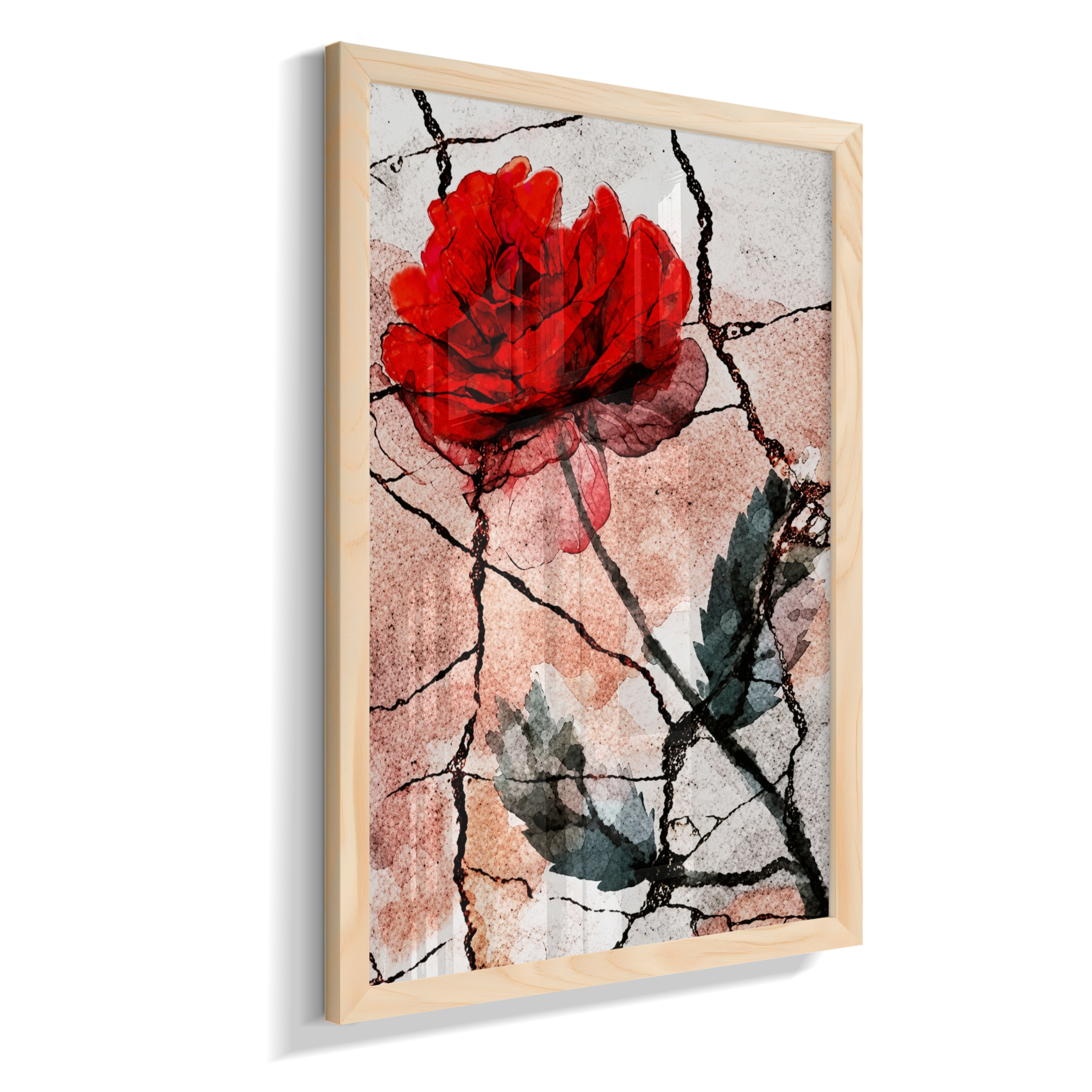 Kit 3 Quadros de Rosas Vermelhas - Terceira parte do trio