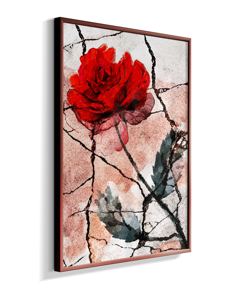 Kit 3 Quadros de Rosas Vermelhas - Terceira parte do trio