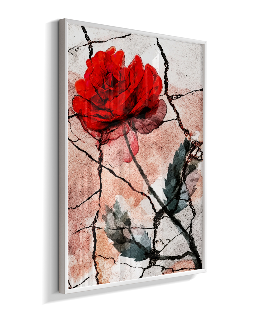 Kit 3 Quadros de Rosas Vermelhas - Terceira parte do trio