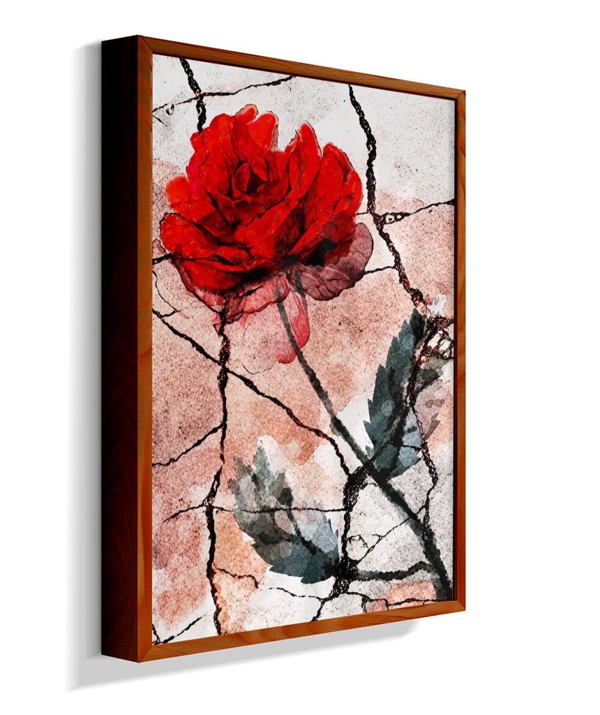 Kit 3 Quadros de Rosas Vermelhas - Terceira parte do trio