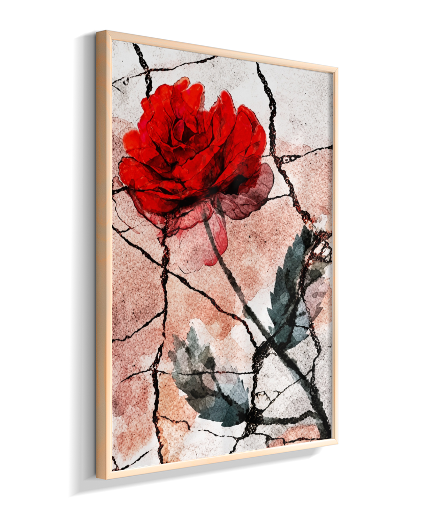 Kit 3 Quadros de Rosas Vermelhas - Terceira parte do trio