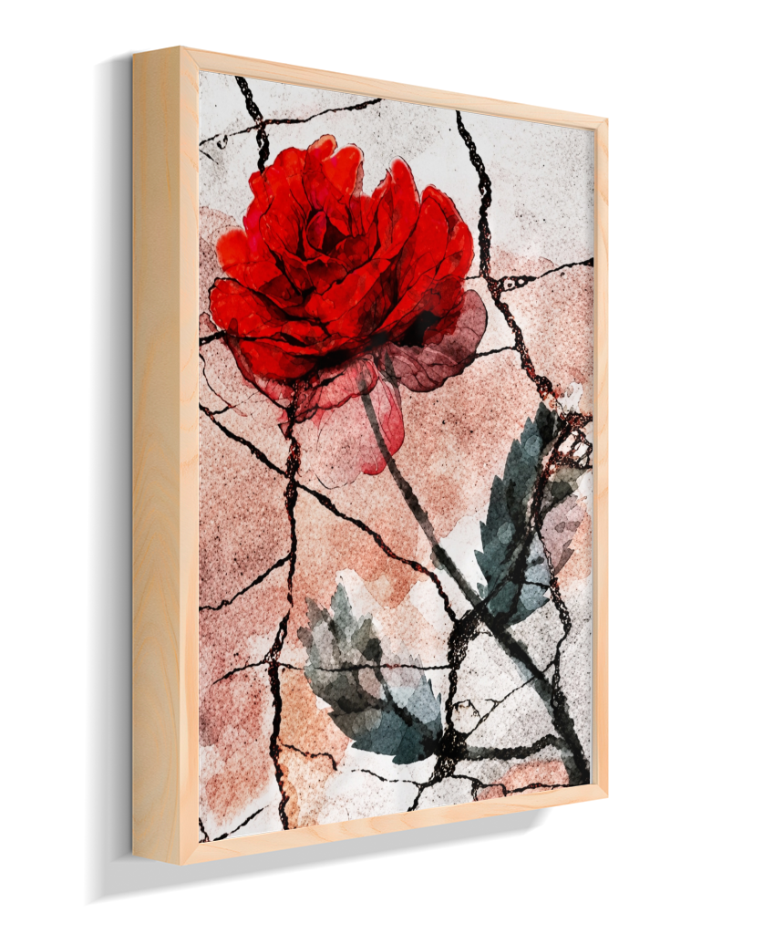 Kit 3 Quadros de Rosas Vermelhas - Terceira parte do trio