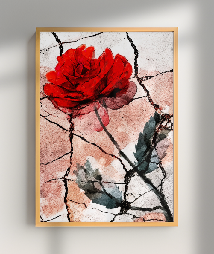 Kit 3 Quadros de Rosas Vermelhas - Terceira parte do trio