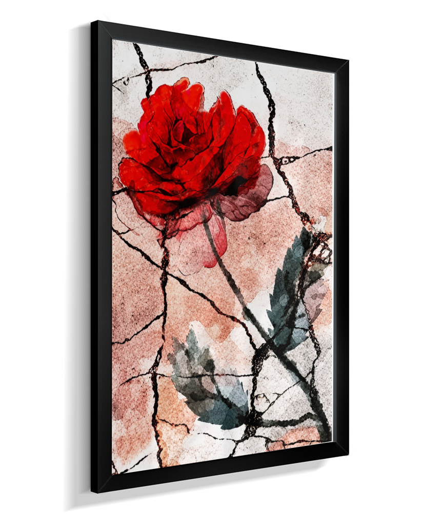 Kit 3 Quadros de Rosas Vermelhas - Terceira parte do trio