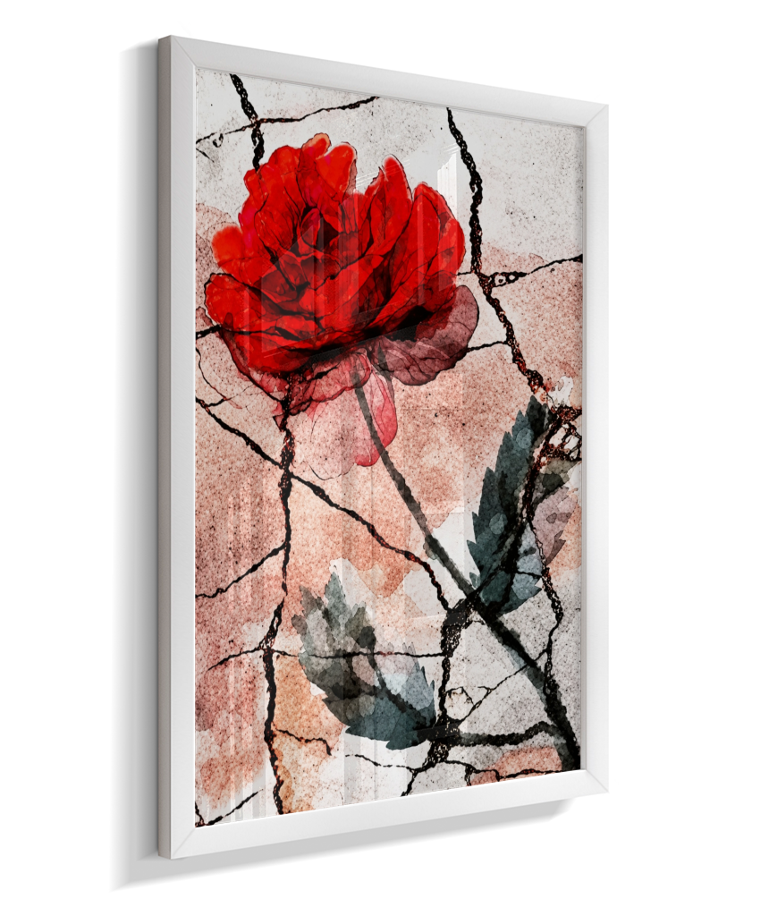 Kit 3 Quadros de Rosas Vermelhas - Terceira parte do trio