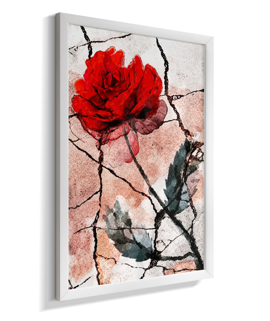 Kit 3 Quadros de Rosas Vermelhas - Terceira parte do trio